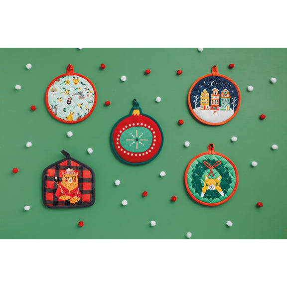 Pot Holder Single - Candy Cane Lane
