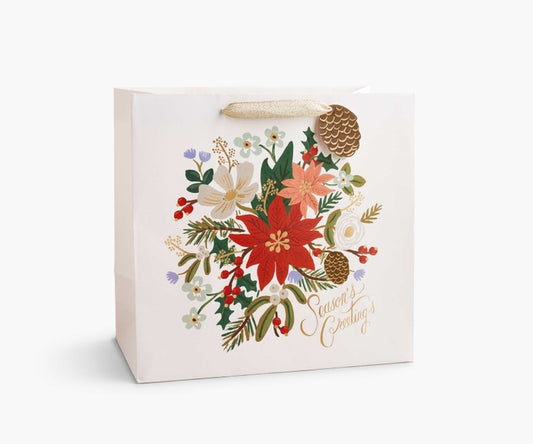 Rifle Paper Co Large Gift Bag - Holiday Bouquet