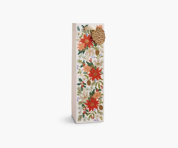 Rifle Paper Co Wine Gift Bag - Holiday Bouquet