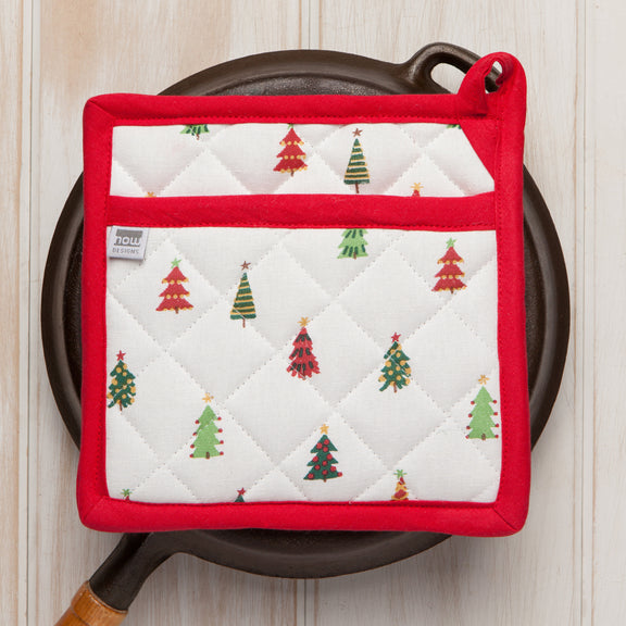 Pot Holder Oven Mitt Set - Merry And Bright