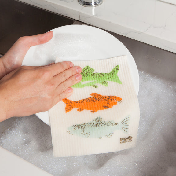 Swedish Dishcloth - Gone Fishin