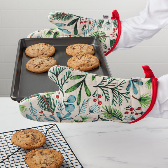 Pot Holder Oven Mitt Set - Bough and Berry