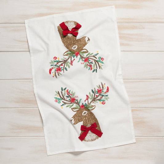 Dasher Deer Tea Towel