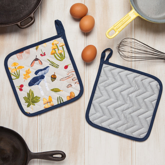 Pot Holder Set - Field Mushrooms