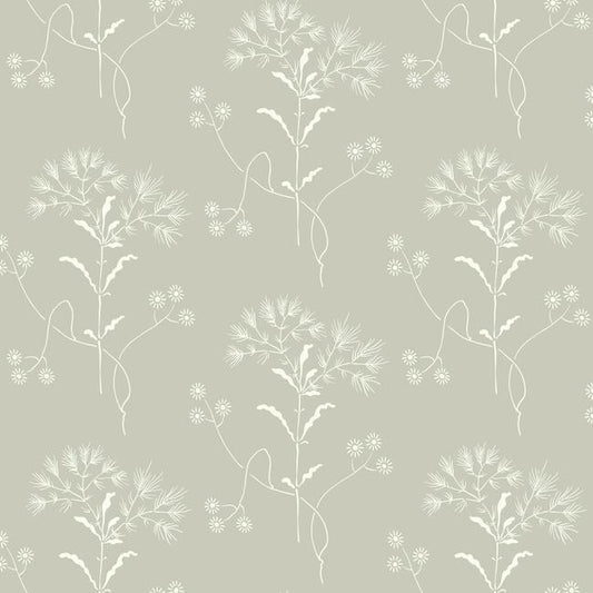 Magnolia Home Wildflower Wallpaper - Light Gray and White