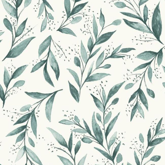 Magnolia Home Olive Branch Wallpaper - Teal