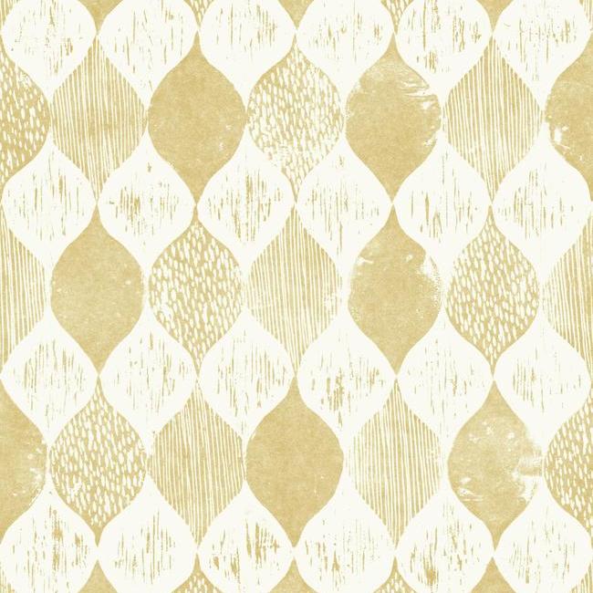 Magnolia Home Woodblock Print Wallpaper - Yellow