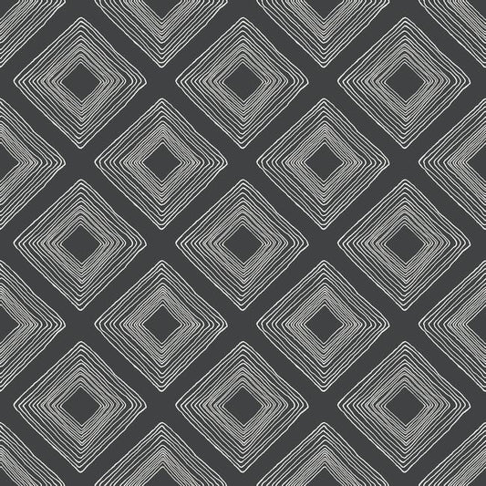 Magnolia Home Diamond Sketch Wallpaper - White on Black