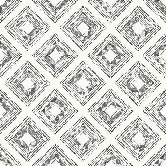 Magnolia Home Diamond Sketch Wallpaper - Black on White