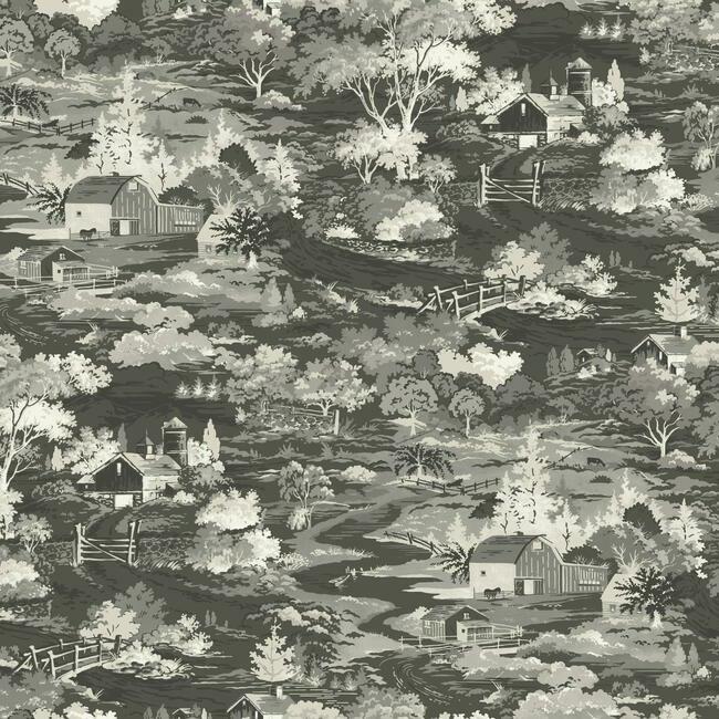 Magnolia Home Homestead Wallpaper - Grayscale