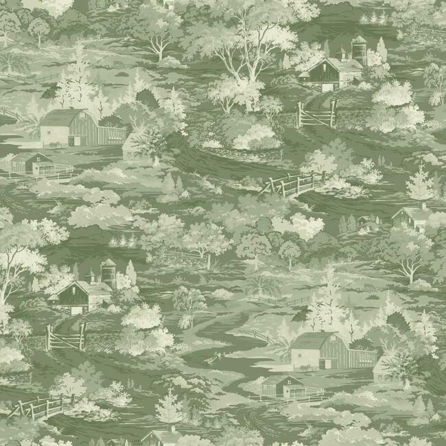 Magnolia Home Homestead Wallpaper - Dark Olive