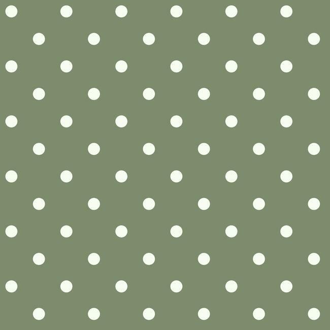 Magnolia Home Dots on Dots Wallpaper - White and Olive Grove