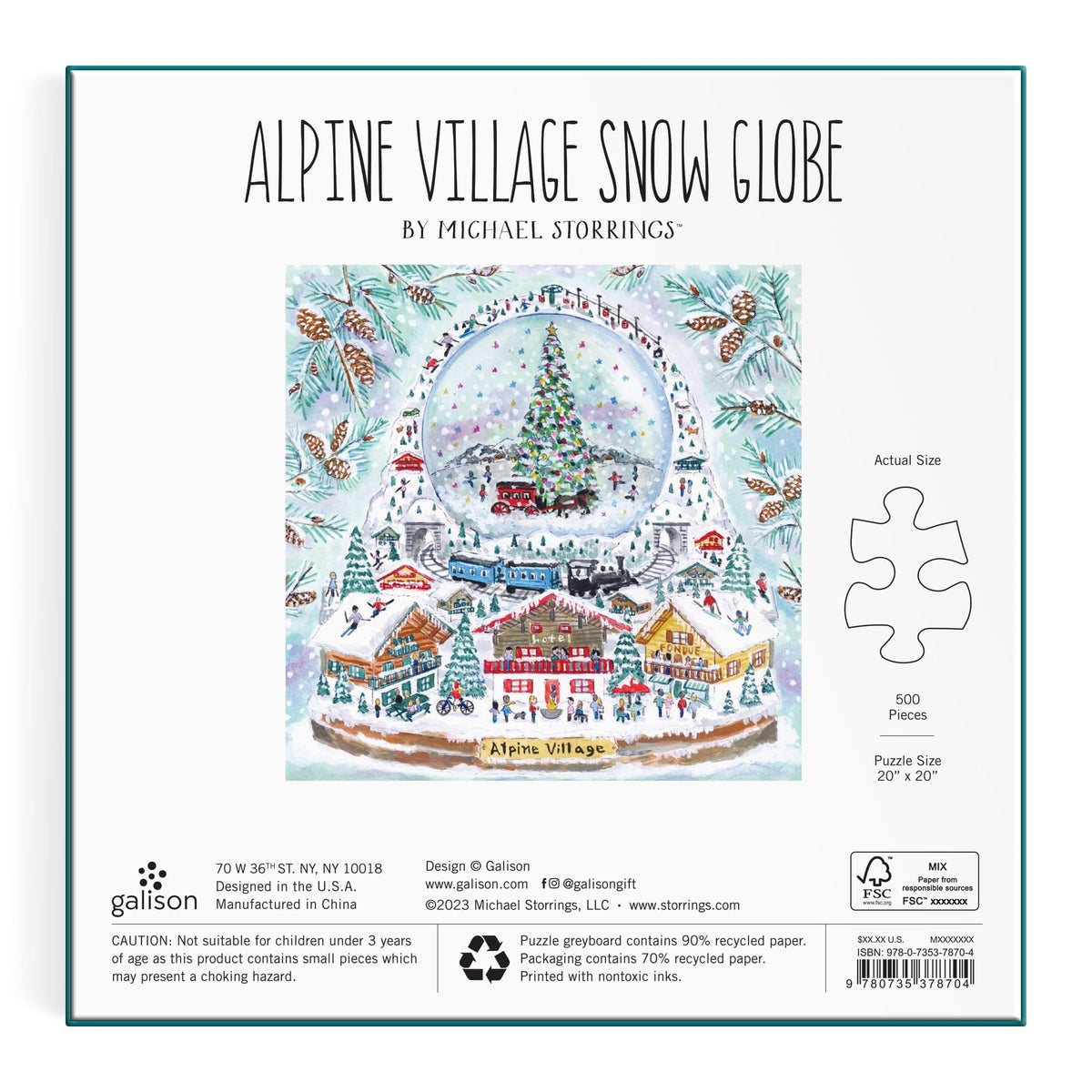 Michael Storrings Alpine Village Snowglobe Foil Puzzle