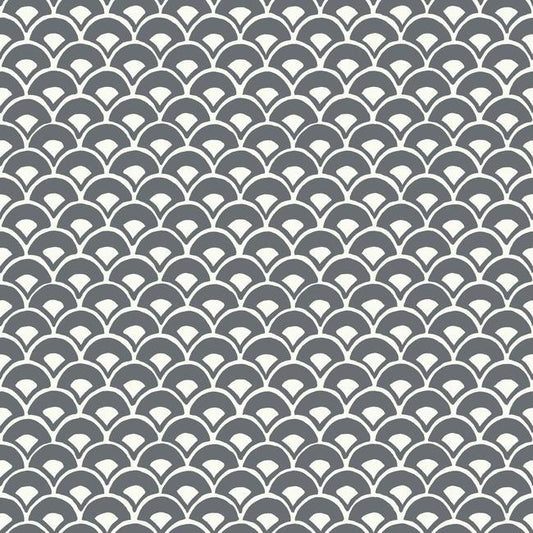 Magnolia Home Stacked Scallops Wallpaper - Charcoal