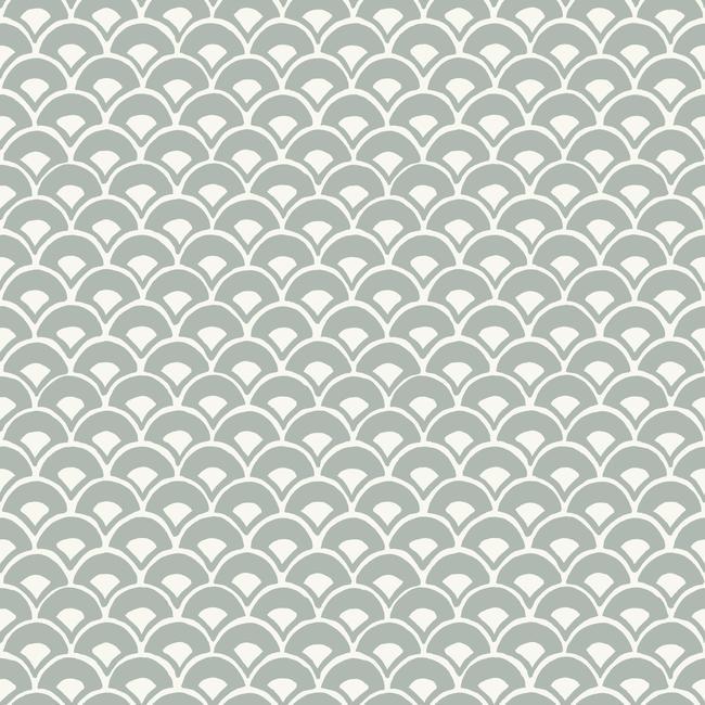 Magnolia Home Stacked Scallops Wallpaper - Blue Gray