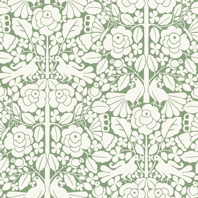 Magnolia Home Fairy Tales Wallpaper - Magnolia Green