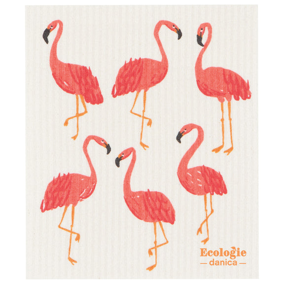 Swedish Dishcloth - Flamingos