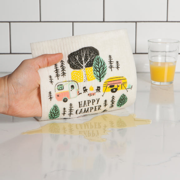 Swedish Dishcloth - Happy Camper