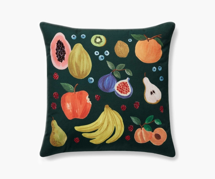 Rifle Paper Co x Loloi Fruit Stand Pillow - Green (Set of 2)