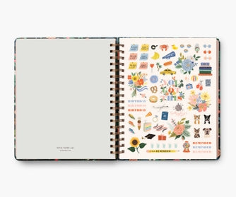 Rifle Paper Co 2024 17-Month Large Spiral Planner - Peacock