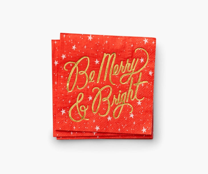 Rifle Paper Co Cocktail Napkins - Be Merry and Bright