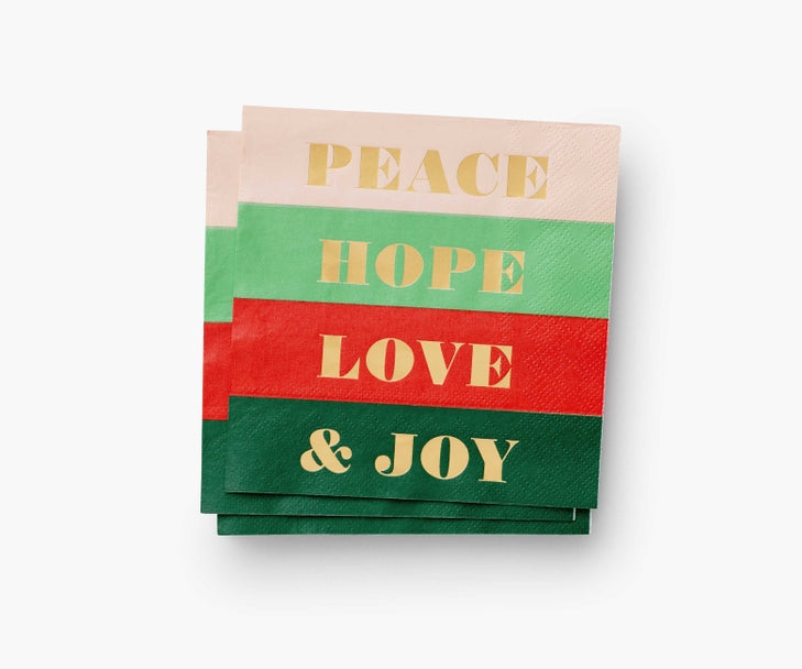 Rifle Paper Co Cocktail Napkins - Peace & Joy