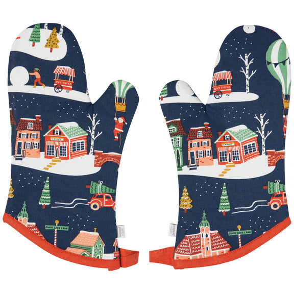 Oven Mitt Set - Candy Cane Lane