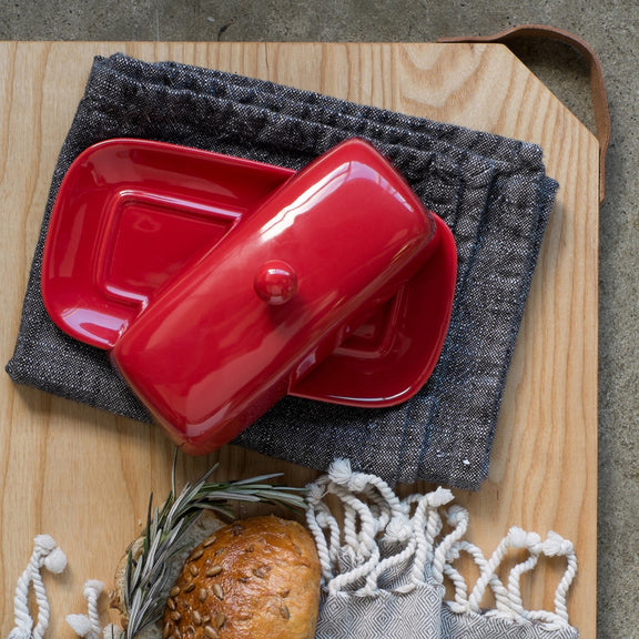 Rectangle Butter Dish - Red