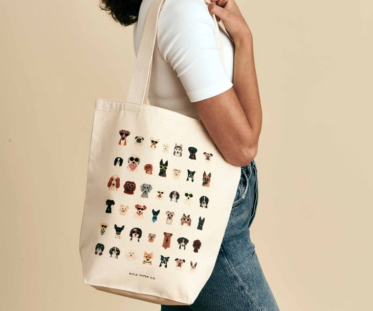 Rifle Paper Co Canvas Tote Bag - Dog Days