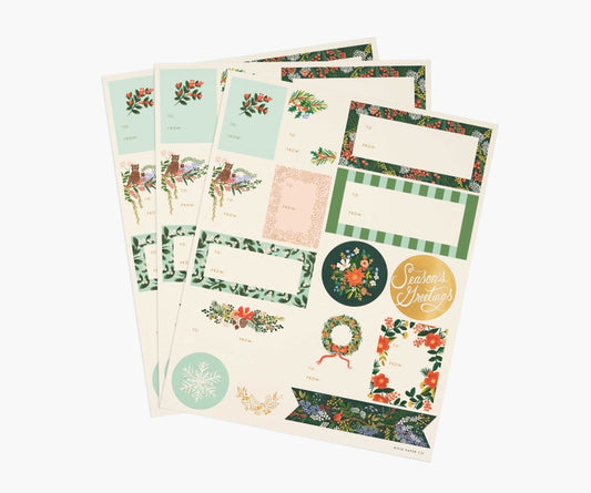 Rifle Paper Co Gift Stickers & Labels - Winter Floral