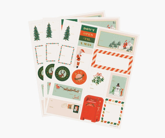 Rifle Paper Co Gift Stickers & Labels - Santa's Workshop