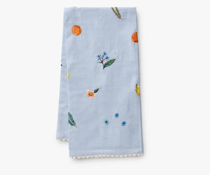 Rifle Paper Co Embroidered Tea Towel - Fruit Stand