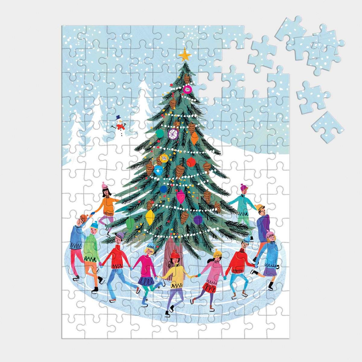 Tree Skaters Puzzle Ornament