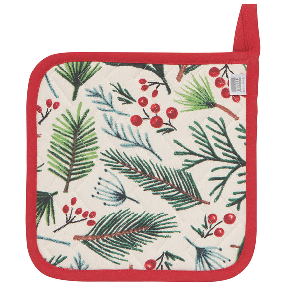 Pot Holder Oven Mitt Set - Bough and Berry