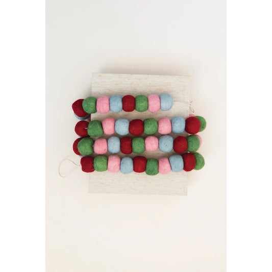 Wool Felt Ball Garland - Multi