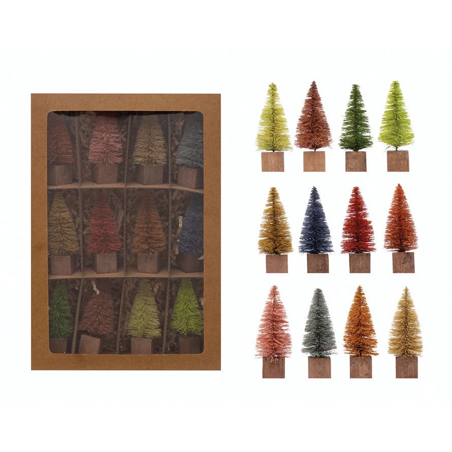 Mini Colorful Bottle Brush Tree Set
