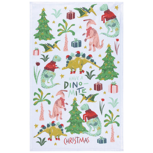 Dino-Mite Christmas Tea Towel