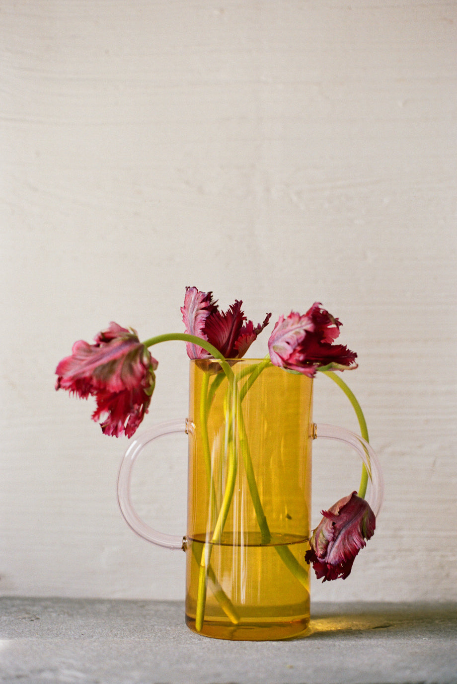 Handle Vase - Yellow / Pink