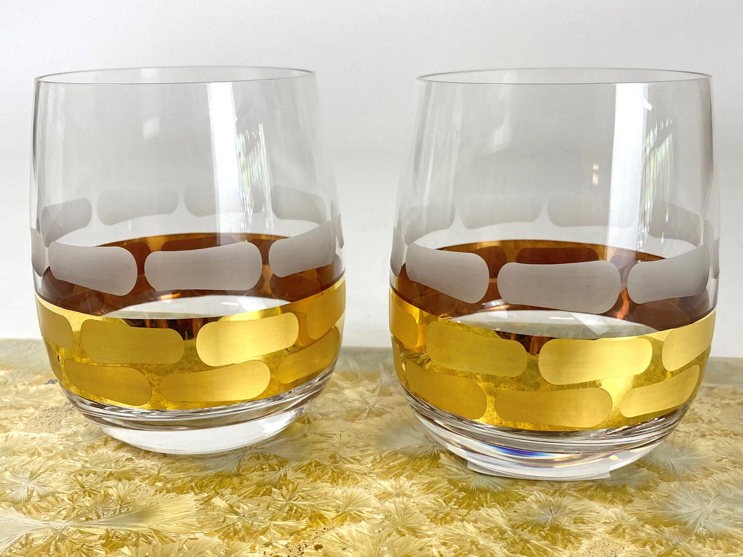 Truro Stemless Wine Glass Set - Gold