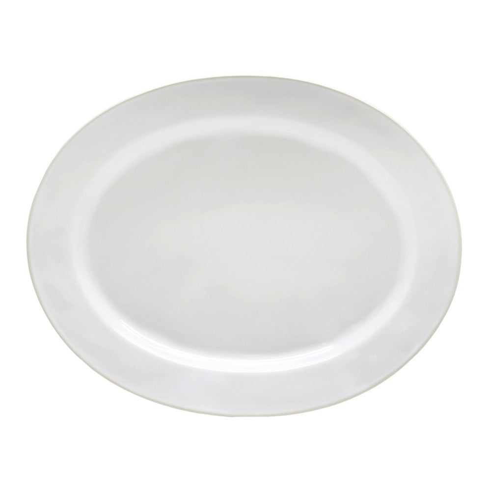 Beja Large Oval Platter - White Cream