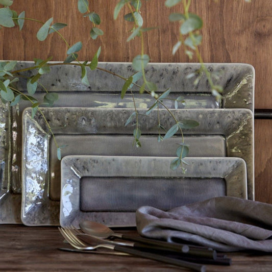 Madeira Large Rectangular Tray - Grey