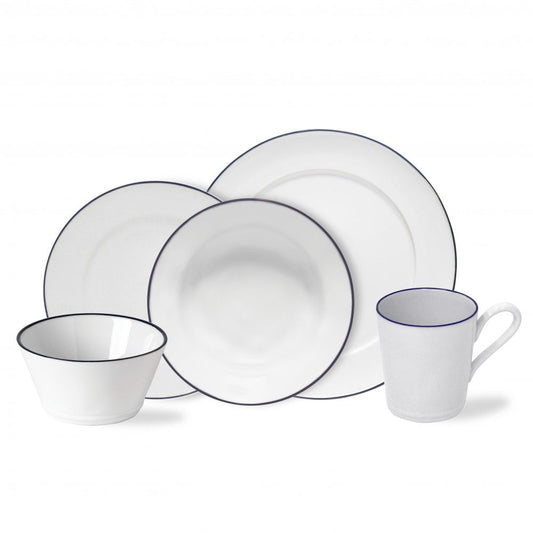 Beja 5pc Place Setting - White Blue