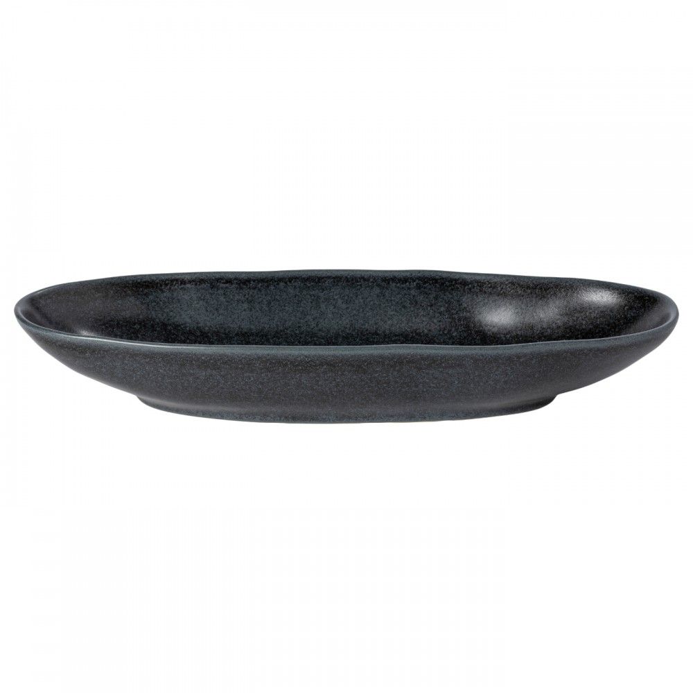 Livia Medium Oval Platter - Matte Black