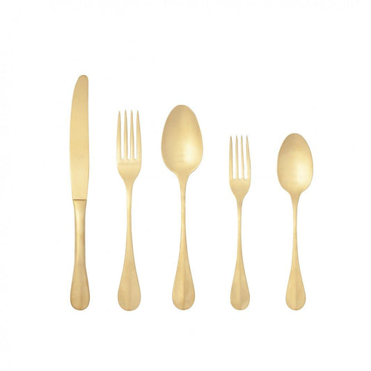 Nau Flatware 20pc Set - Brushed Gold