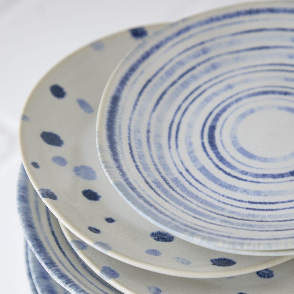 Nantucket Salad Plate Set - White Stripes