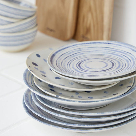 Nantucket Salad Plate Set - White Stripes