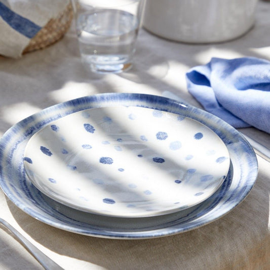 Nantucket Salad Plate Set - White Dots