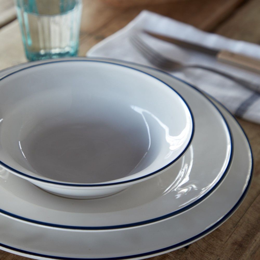 Beja Charger Plate Set - White Blue