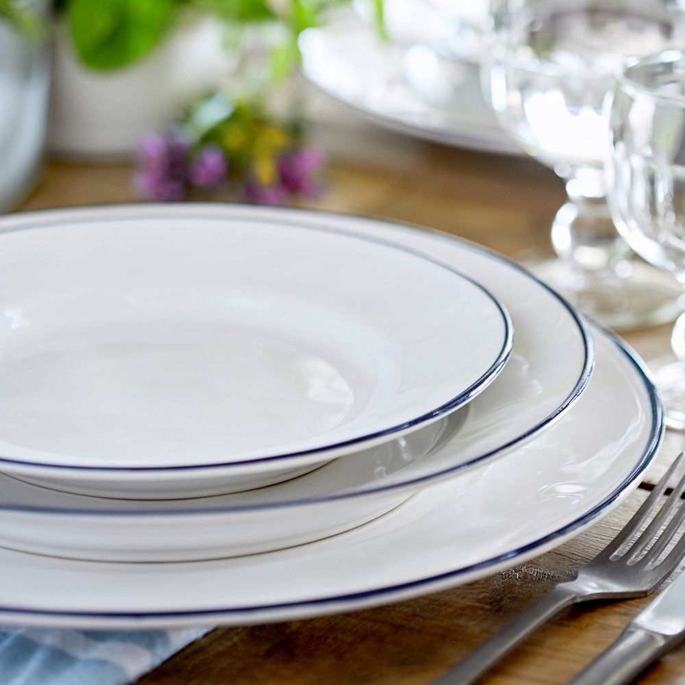 Beja Dinner Plate Set - White Blue