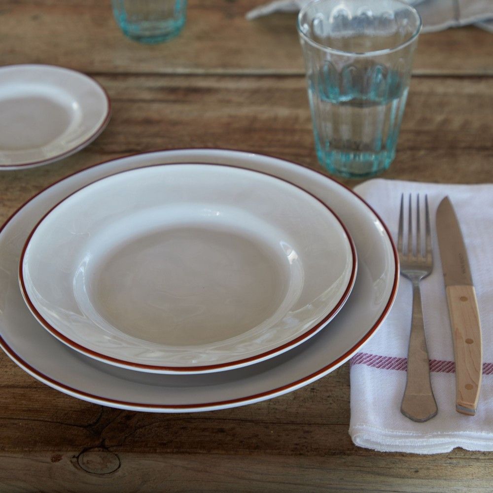 Beja Salad Plate Set - White Red